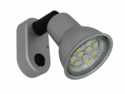 Mini 12V LED Spot Light - Plastic With Matt Silver Finish