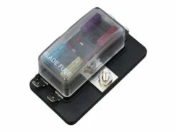 Standard Blade Fuse Box With LEDs - 4 Way -12Volt Planet Sales Store 4 way LED blade fuse box 15B25D