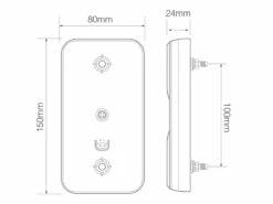 Compact Stop Tail Indicator Reflector Light - Twin Pack (150 Series) -12Volt Planet Sales Store Compact Stop Tail Indicator Reflector Light 150 Series5B35D