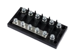 Victron Energy 6-Way Mega Fuse Holder With Busbar -12Volt Planet Sales Store Victron Energy Fuse holder 6 way for MEGA fuse front angle closed5B25D