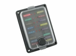 Waterproof Panel Mount Standard Blade Fuse Box With LEDs - 10 Way