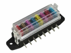 Low Profile Standard Blade Fuse Box (Side Terminals) - 8 Way -12Volt Planet Sales Store low profile standard blade fuse box side terminals 8 way5B25D