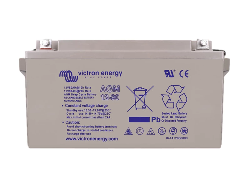 Victron AGM Deep Cycle Battery - 12V / 90Ah (bolt-through Terminals) 1 Victron AGM Deep Cycle Battery - 12V / 90Ah (bolt-through Terminals)