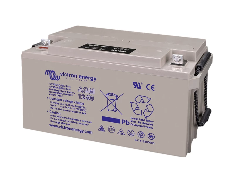 Victron AGM Deep Cycle Battery - 12V / 90Ah (bolt-through Terminals) 3 Victron AGM Deep Cycle Battery - 12V / 90Ah (bolt-through Terminals) - Image 3